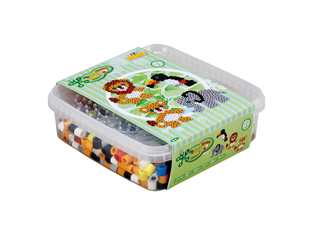 Hama maxi 600 perler og 2 stiftplader bøtte - 8751