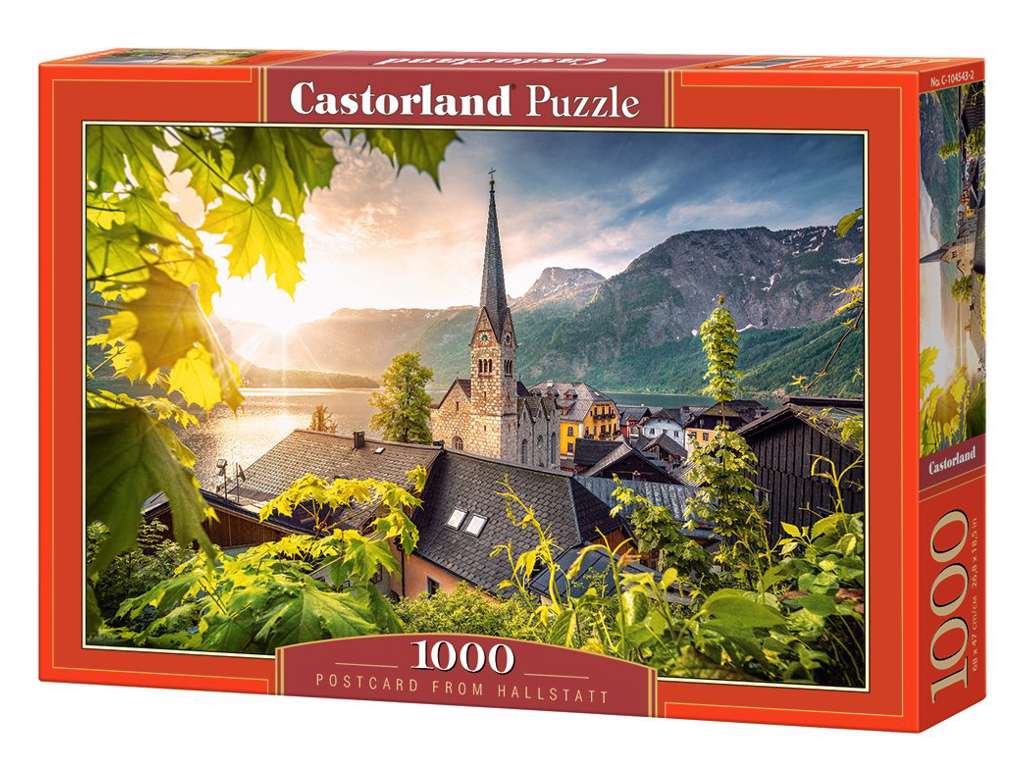 Postkort fra Hallstatt puslespil med 1000 brikker fra Castorland