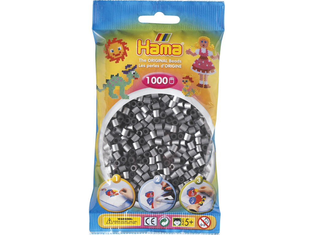 1000stk. Hama Midi sølv 207-62