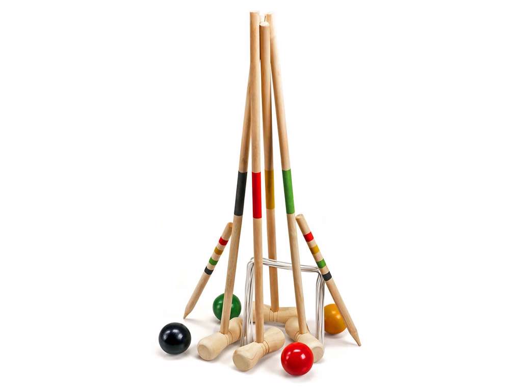 Træ kroket 4 personers sæt