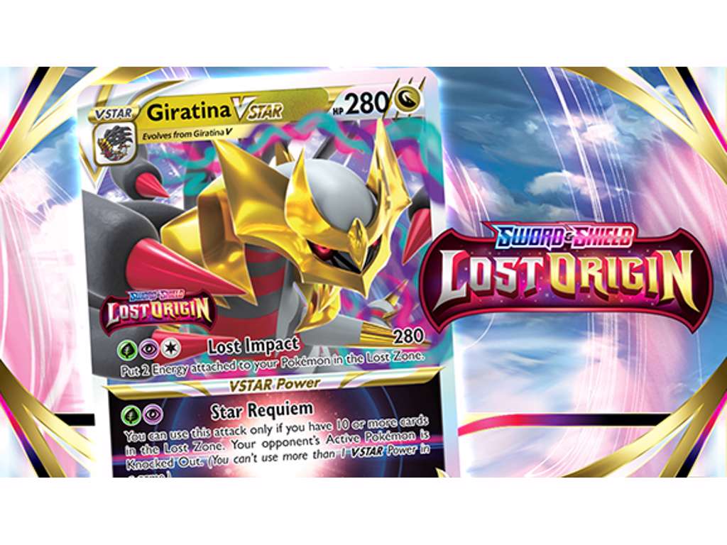 Stort Pokémon kort med Giratina Vstar