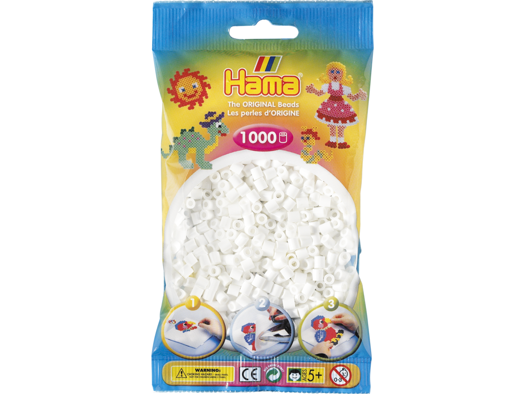 1000stk. Hama Midi hvid 207-01