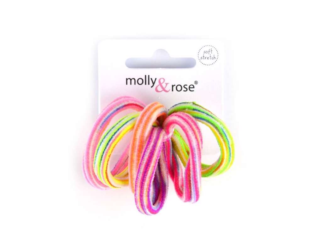 Hårelastik 6 pak - Regnbuefarvede