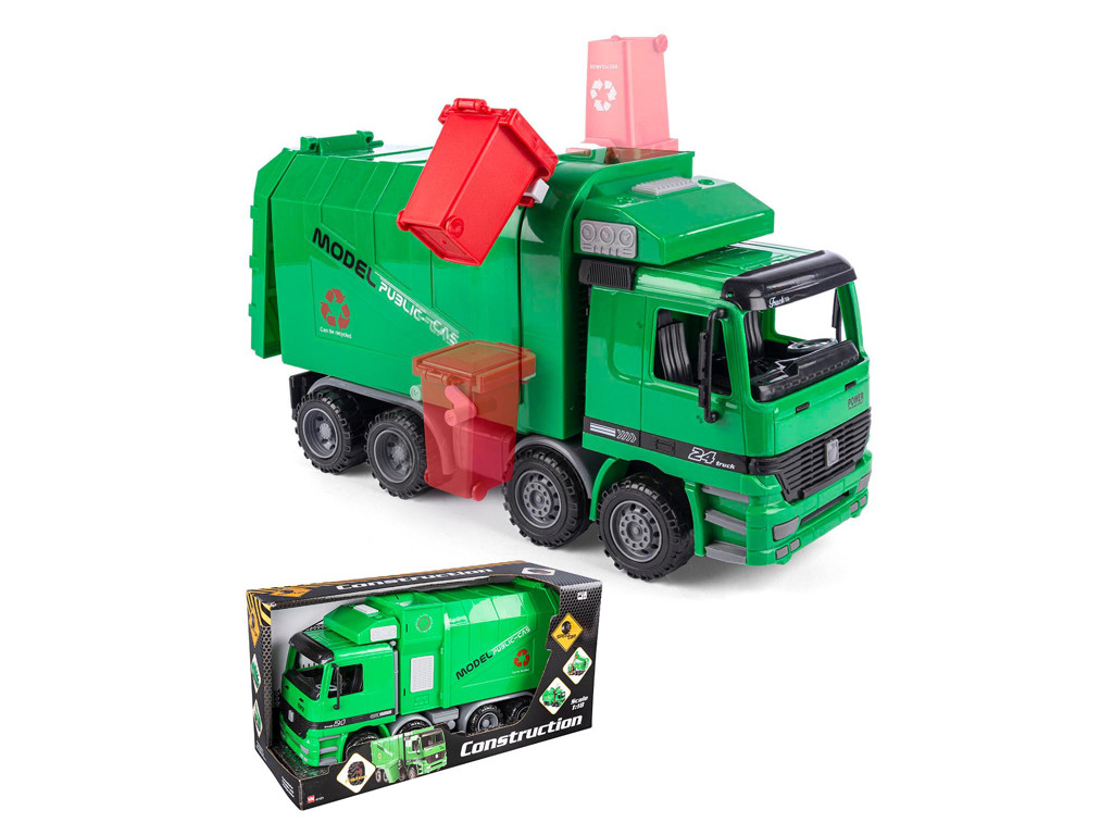 Skraldebil med friktionshjul og spand