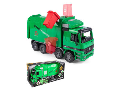 Skraldebil med friktionshjul og spand