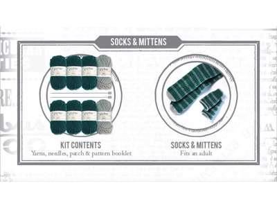Strikkekit med Slytherin strømper og handsker fra Harry Potter