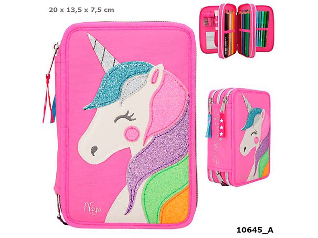 Ylvi & the Minimoomis trippel penalhus med glitter - pink