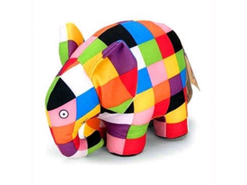 Elmer tøjbamse på 18 cm