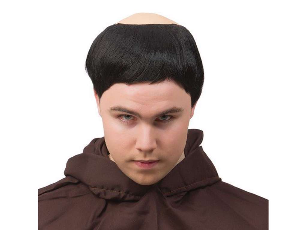 Munke paryk med tonsur til voksne fra Joker