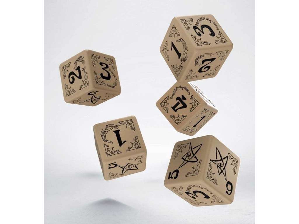 Arkham Horror Dice Set beige & black