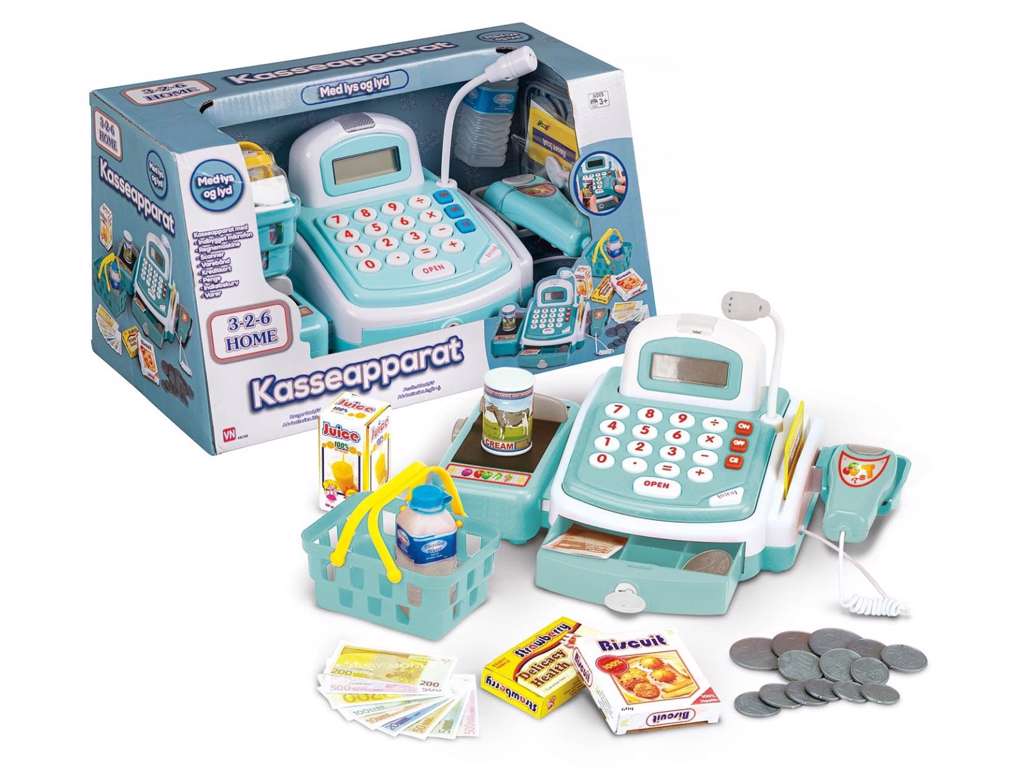 Kasseapparat fra 3-2-6 - lys blå