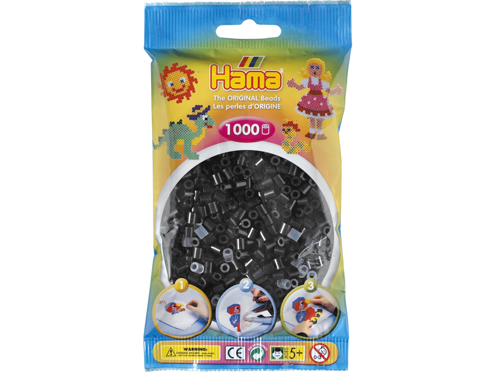1000stk. Hama Midi sort  207-18
