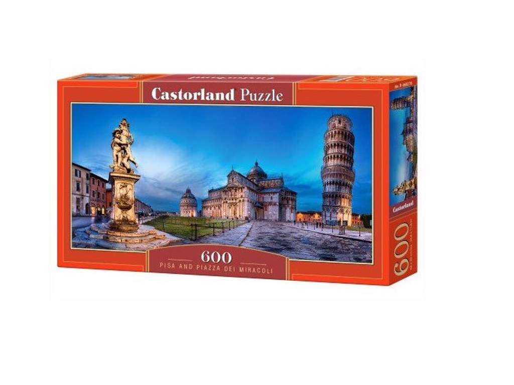 Pisa og Mirakelpladsen panorama puslespil med 600 brikker fra Castorland