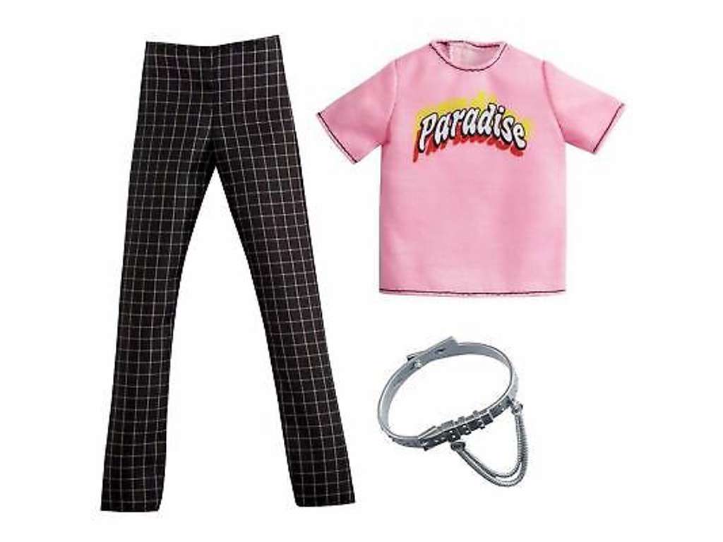 Barbie Ken dukketøj sæt 74 - T-shirt og bukser med bælte