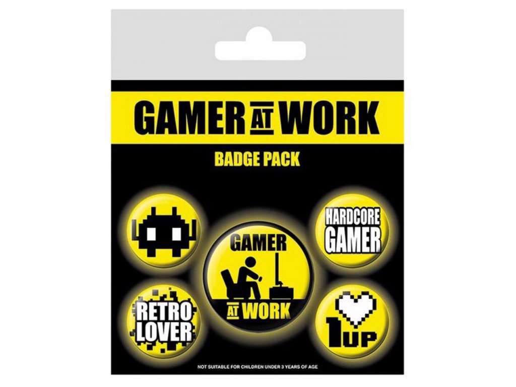 Gamer At Work - 5-pak badges