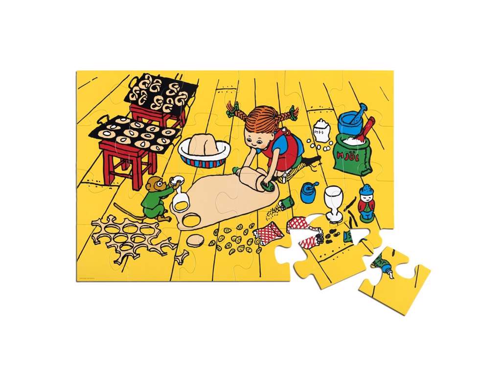 Pippi Langstrømpe bager Mega Puslespil - 24 brikker