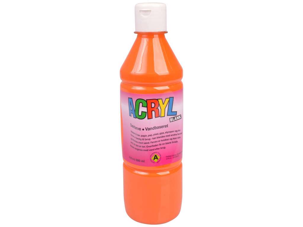 Blank acryl maling - orange - 500 ml
