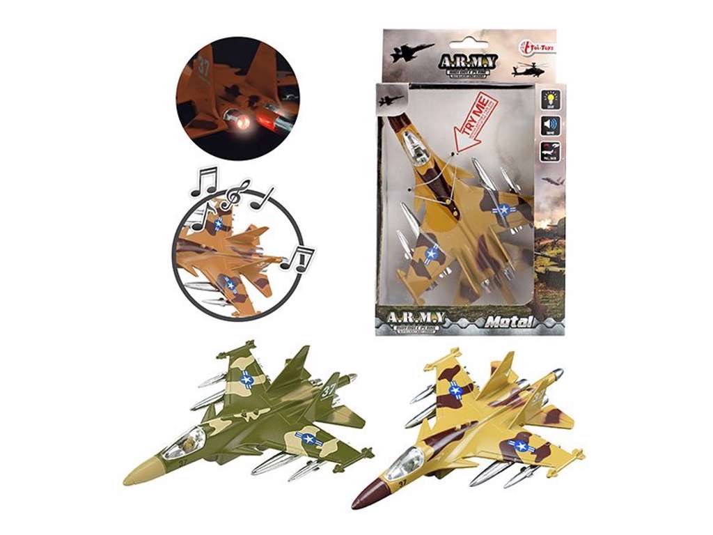 ARMY jetflyver med pullback og lyd og lys
