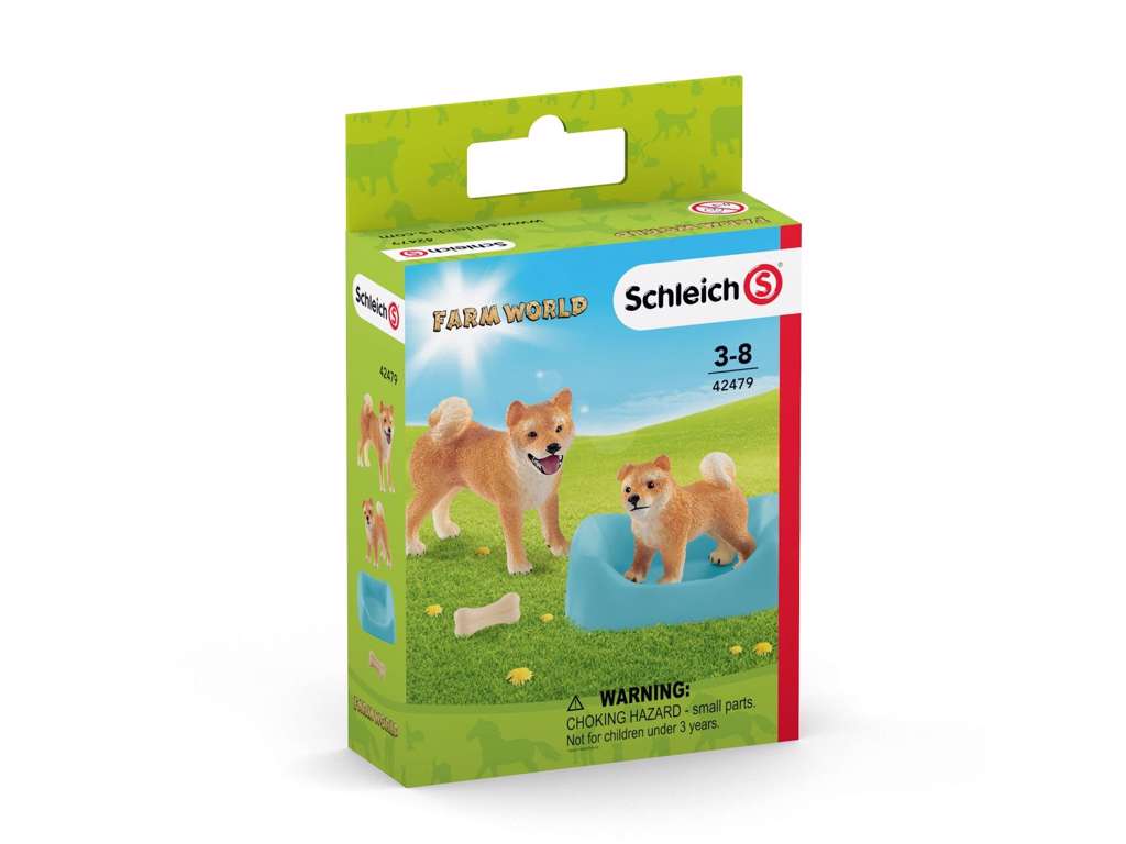 Shiba Inu hun og hvalp fra Schleich - 42479