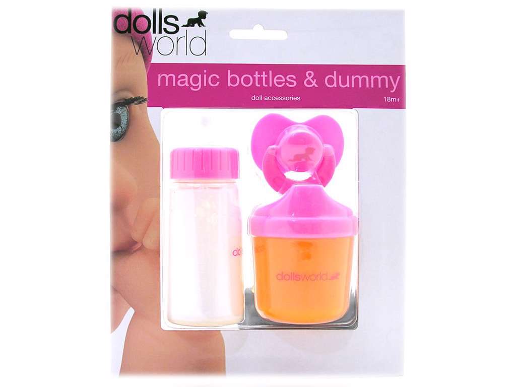 Magisk sutteflaske, sut og drikkekop fra Dolls World