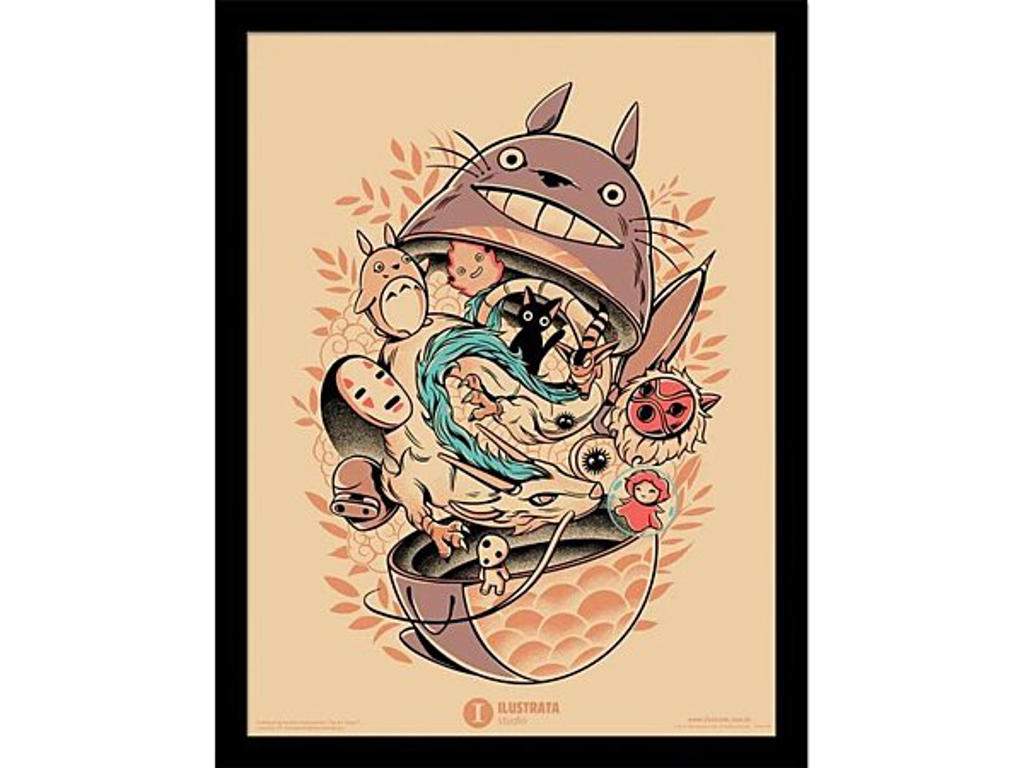 Illustrated My Neighbor Totoro Matryoshka Printed Art 45x35 cm