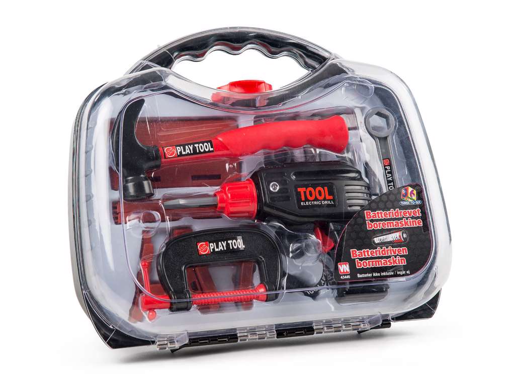 Værktøjsboks med el-boremaskine 21 dele fra Three-to-six