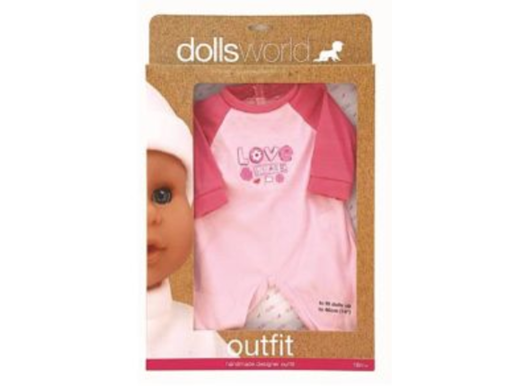 Dukketøj Sparkedragt op til 46 cm fra Dollsworld - 002