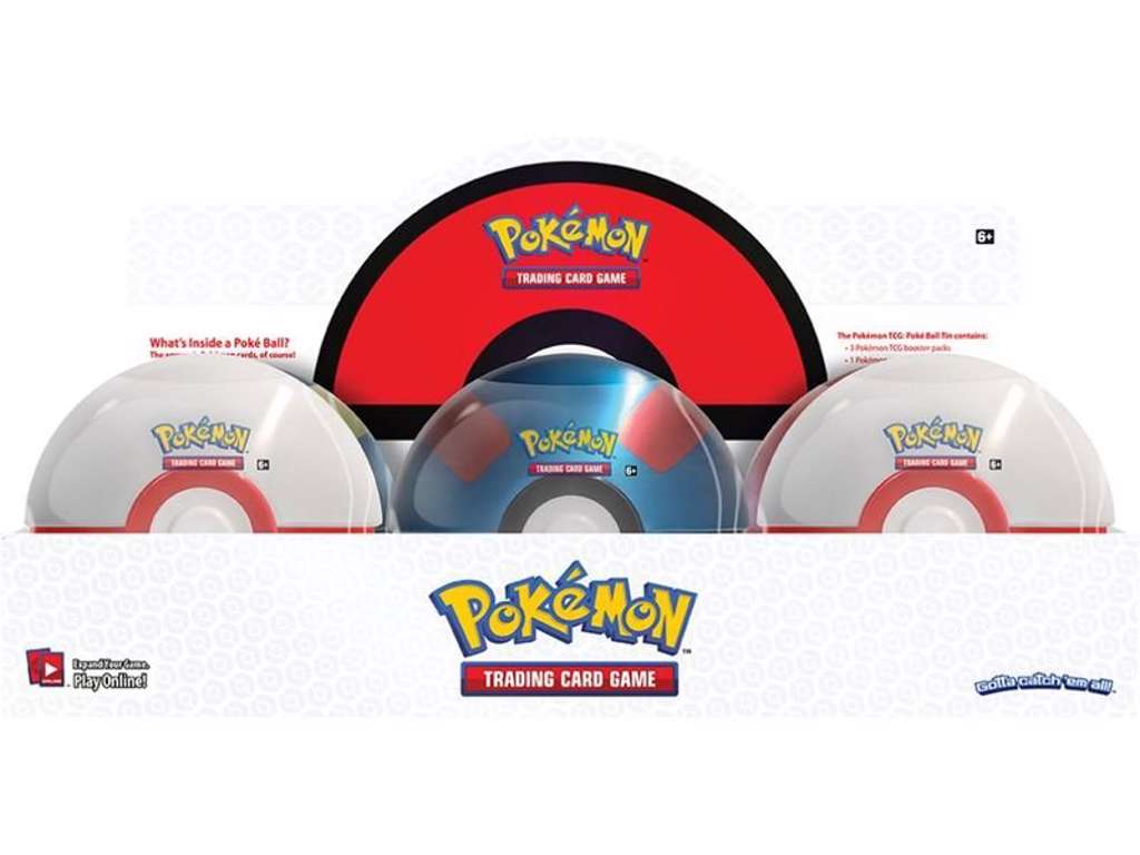 Pokémon Pokeball med 3 boosterpakker og mønt