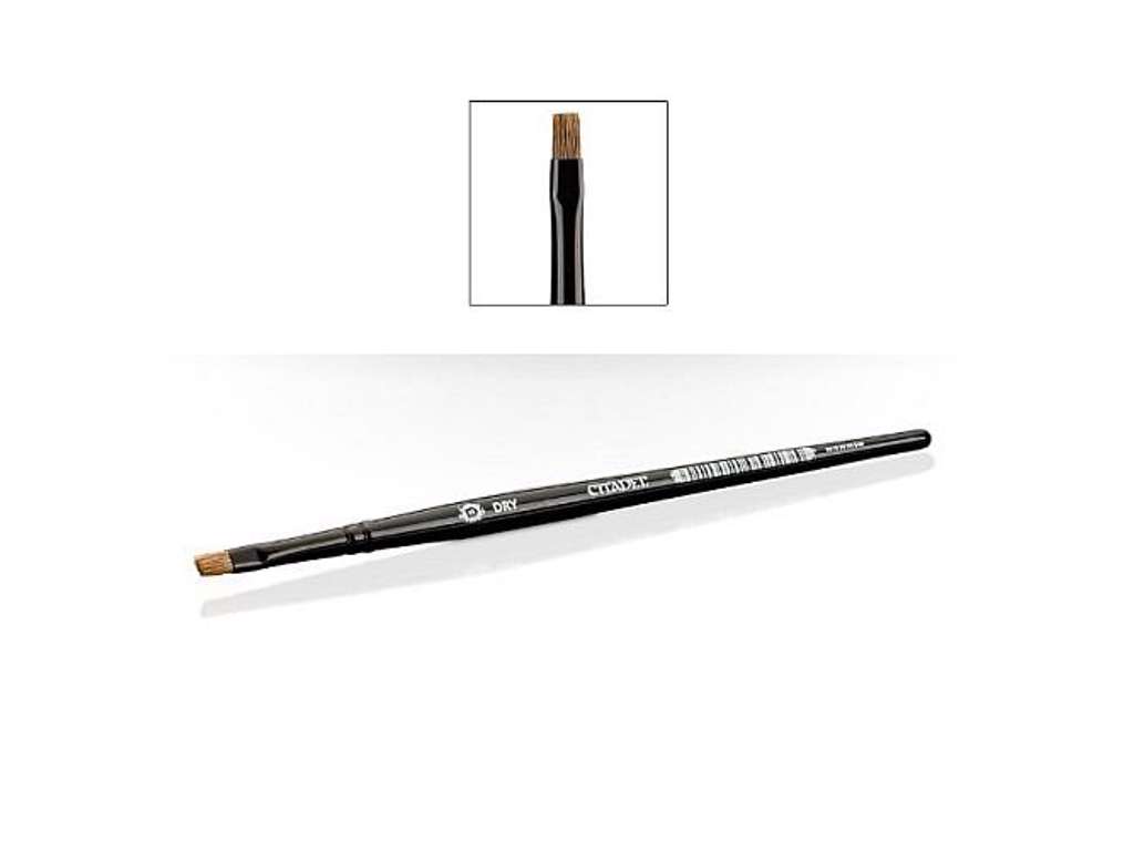 Lille pensel - Fladt hoved til tørmaling - fra Citadel