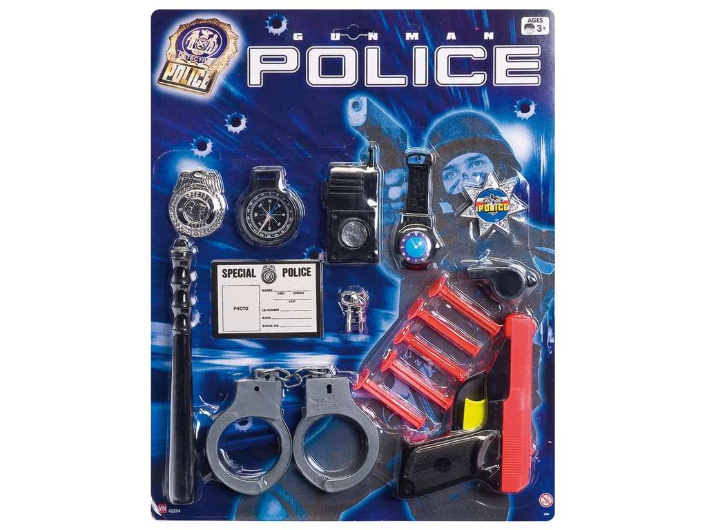Kæmpe politi sæt i plast
