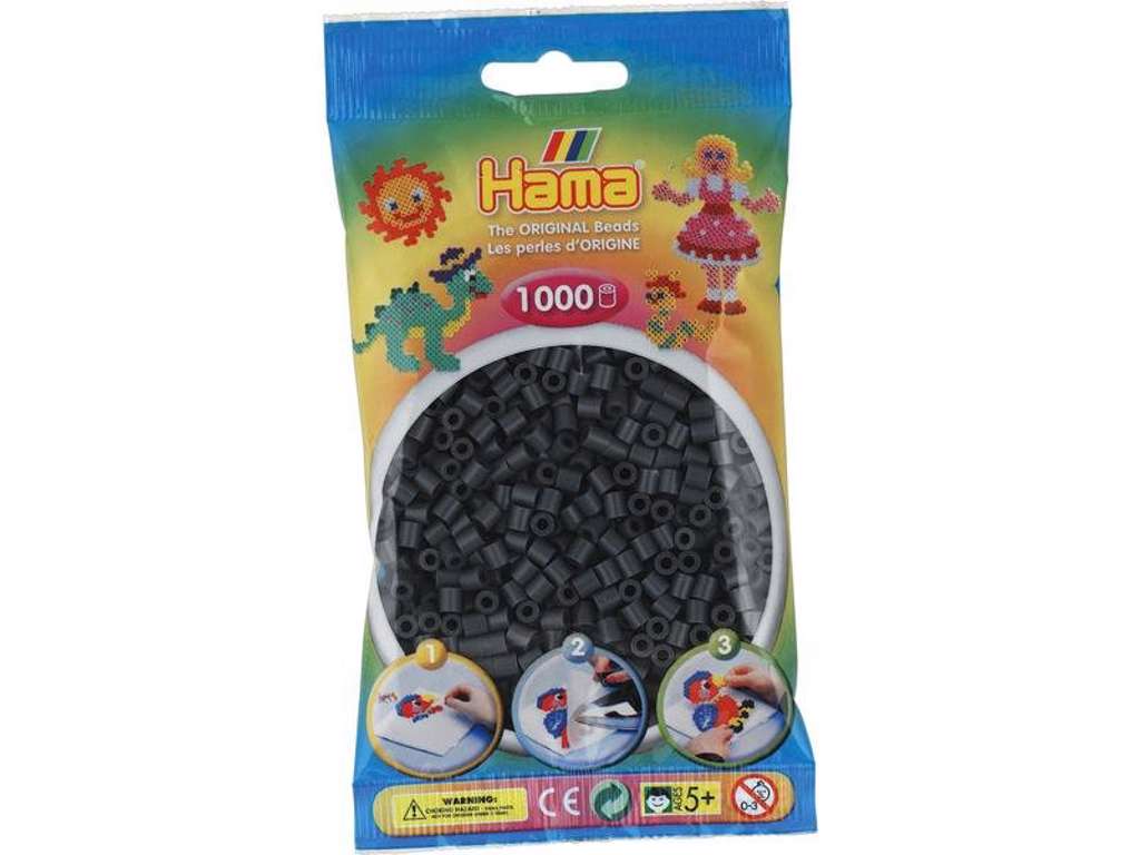 1000stk. Hama Midi mørk grå 207-71