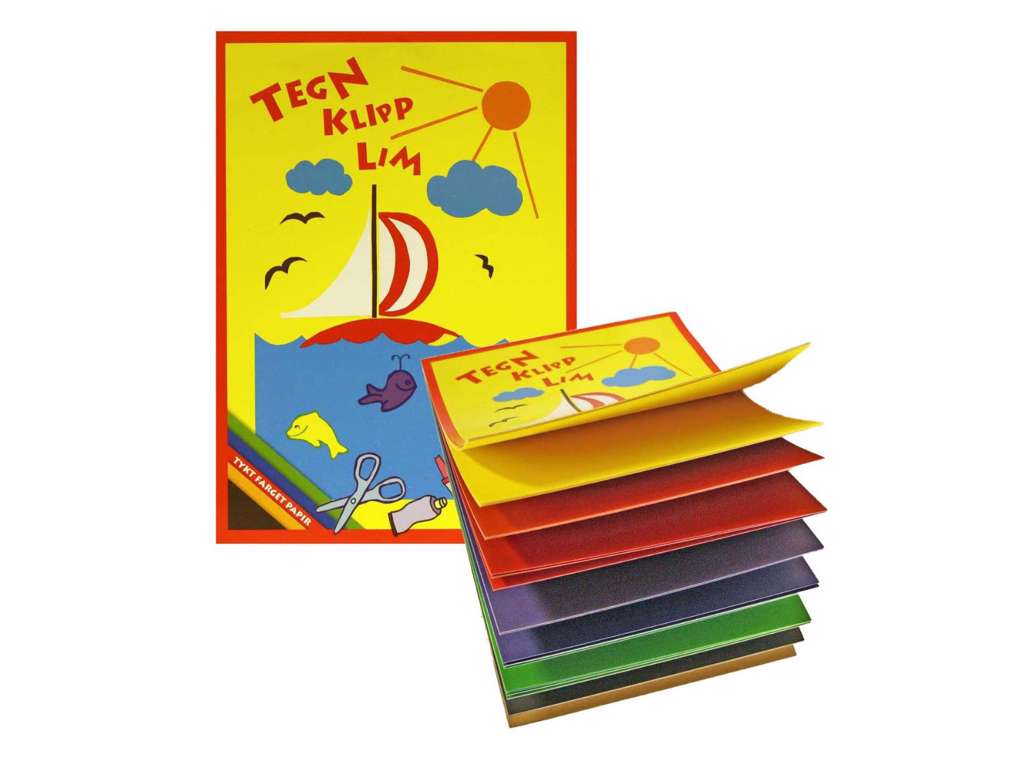 Tegneblok med farvet papir