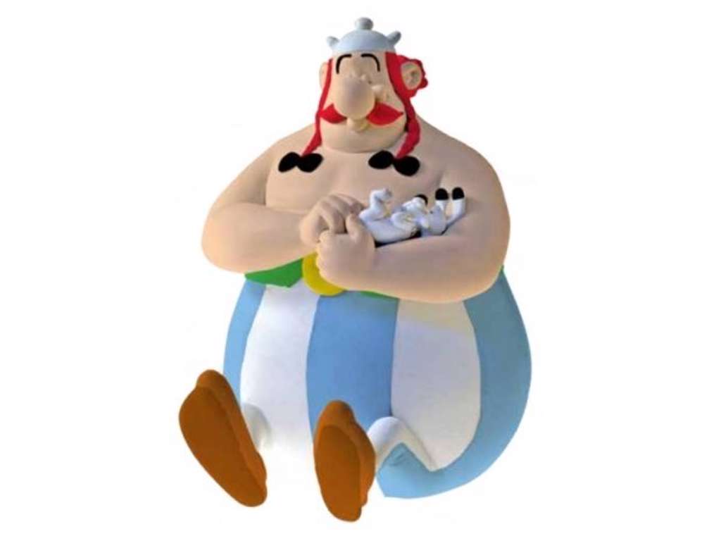 Asterix sparegris med Obelix og Dogmatix på  14 cm