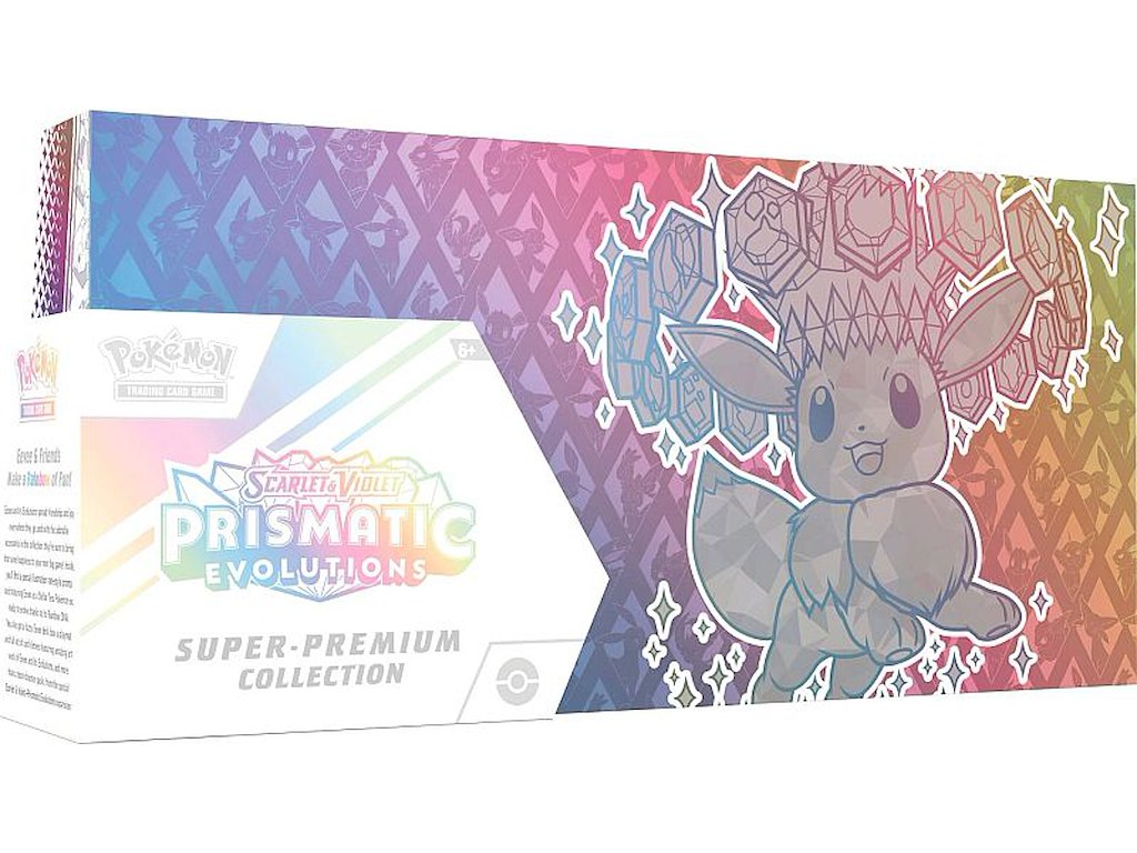 Pokémon TCG: Prismatic Evolutions Super-Premium Collection – Eevee ex – 15 Boosters