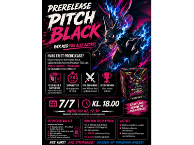 Pokémon TCG Prerelease – Mega Evolution: Pitch Black 7/7 klokken 18