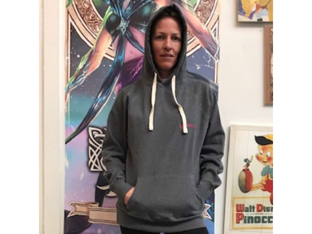 Superhelten mørkegrå hoodie med logo - Small