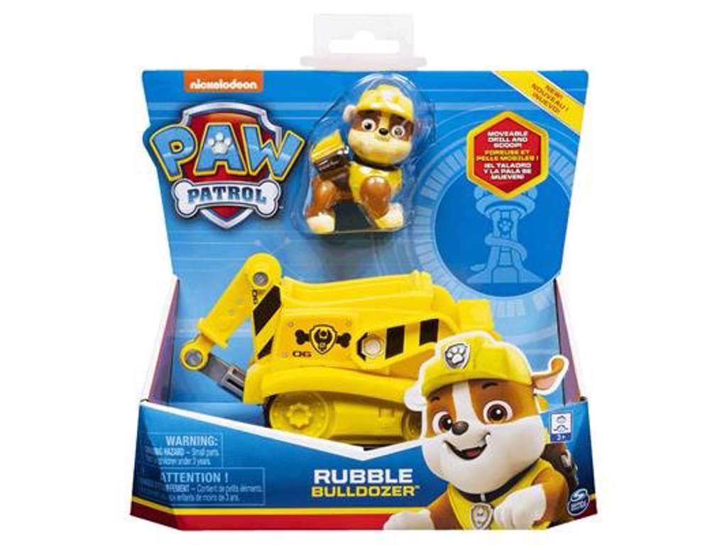 Paw Patrol Rubble bulldozer med figur - 18 cm