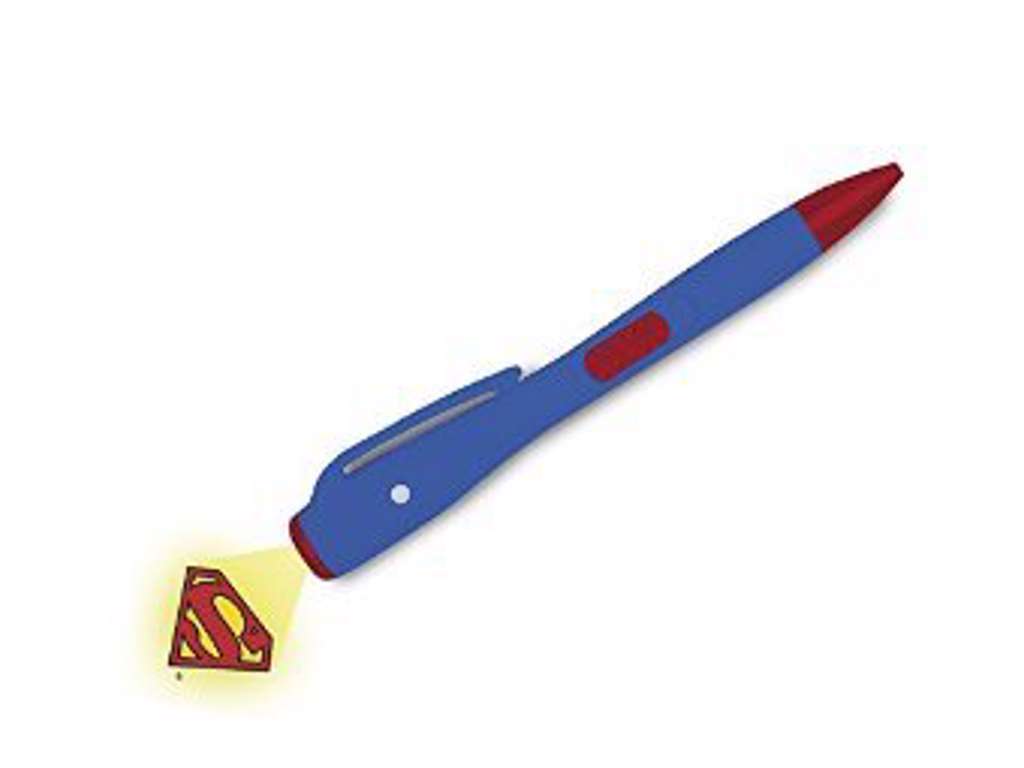 Superman kuglepen der lyser Superman logoet.
