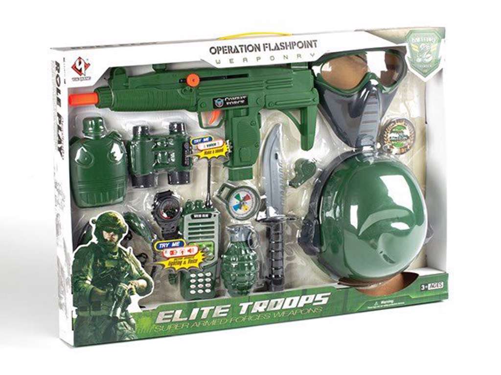 Stort militær sæt med 12 dele