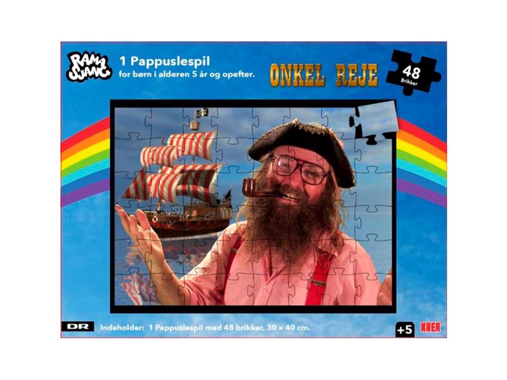 Onkel Reje fra Onkel Rejes sørøvershow puslespil 48 brikker