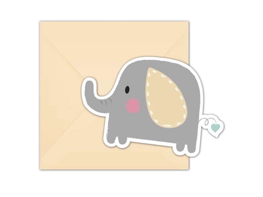 Baby Elefant invitationskort