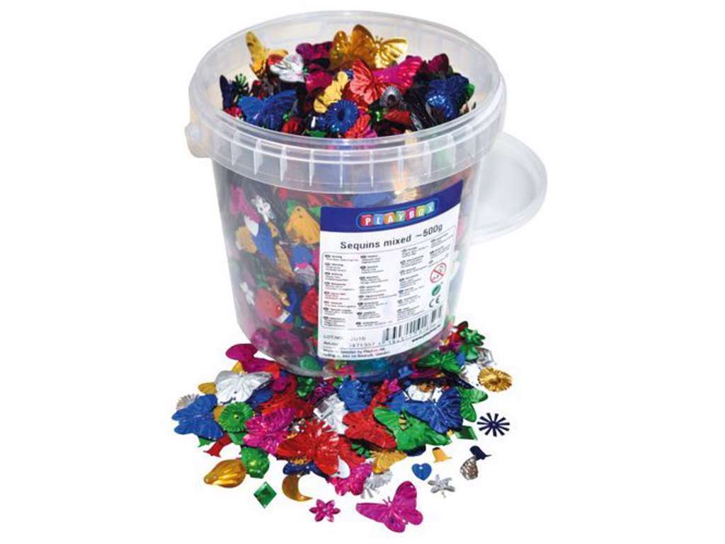 Pallietmix 500 gram med forskellige former & farver fra Playbox