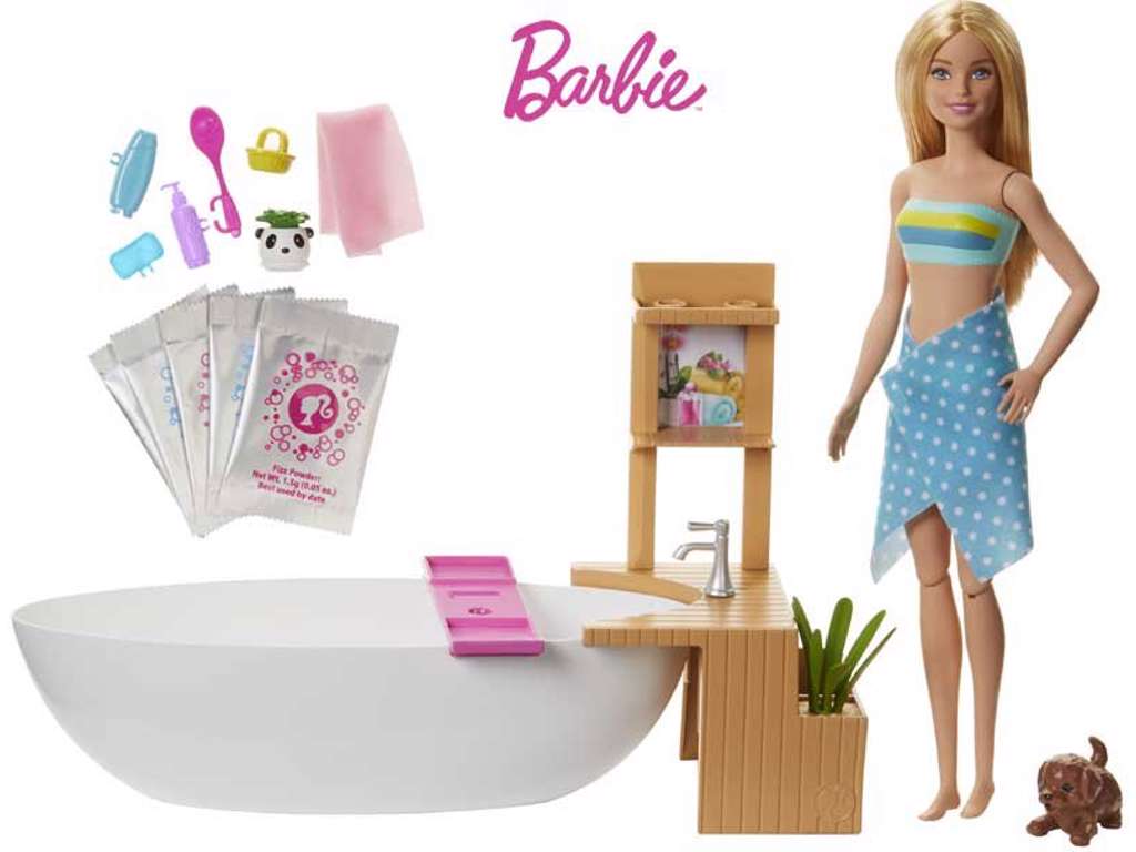 Barbie legesæt med skumbad