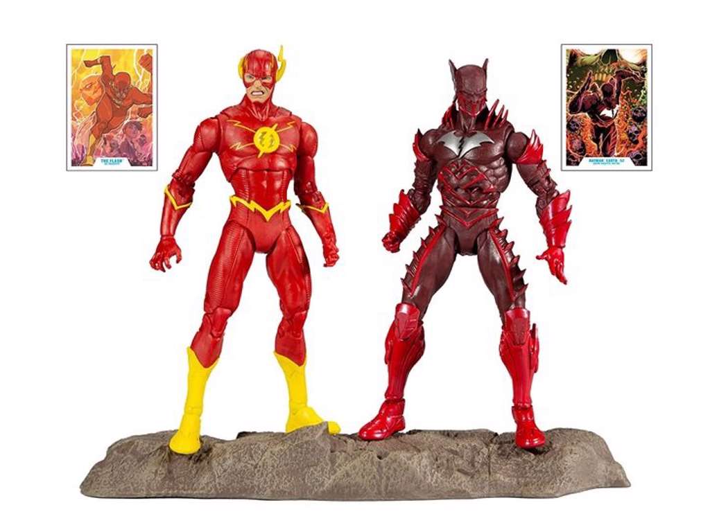 DC Multiverse action figur Collector Multipack Earth af 52 Batman VS Flash på 18 cm