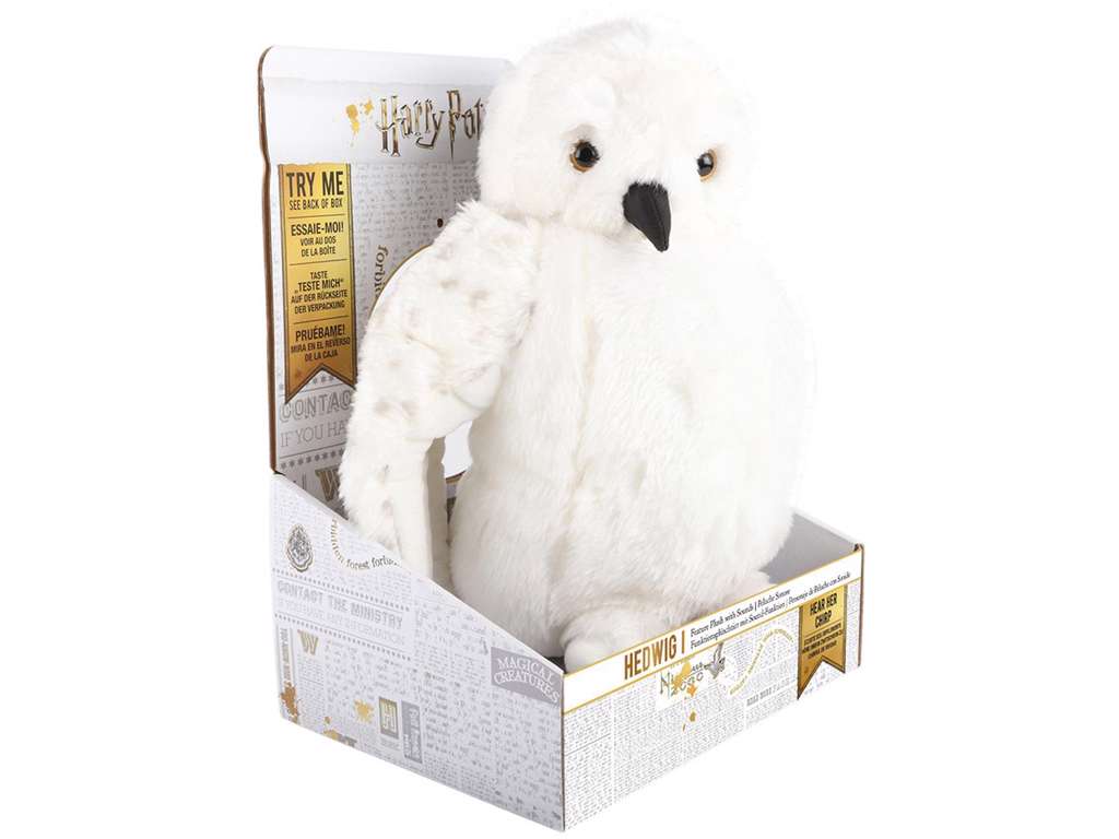 Hedwig hånddukke på 28 cm med lyde fra Harry Potter