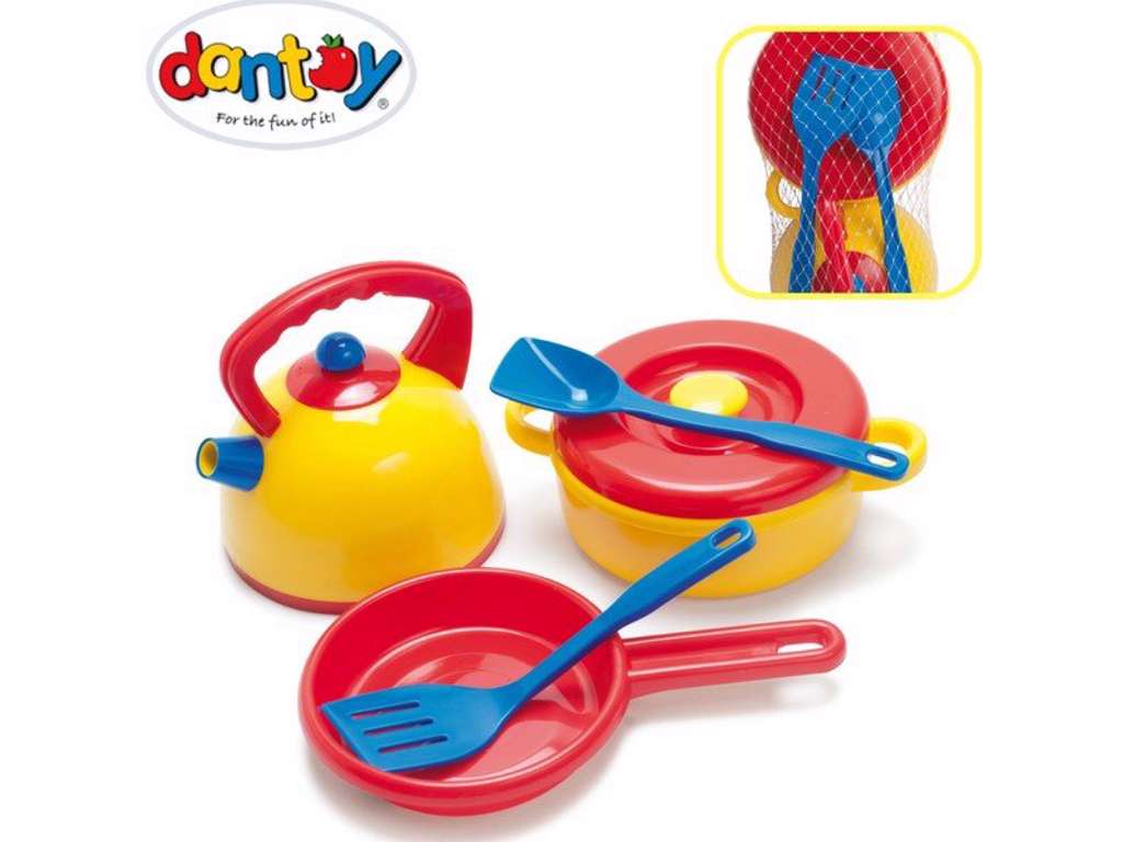 Kedel og grydesæt i net fra Dantoy