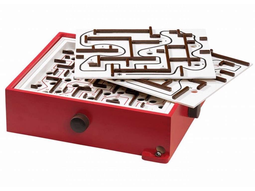 Labyrint i rød med 2 ekstra plader fra Brio