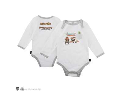Sæt med Hogwarts bodysuit & savlesmæk  -  langærmet 12-18 måneder - Cinereplicas