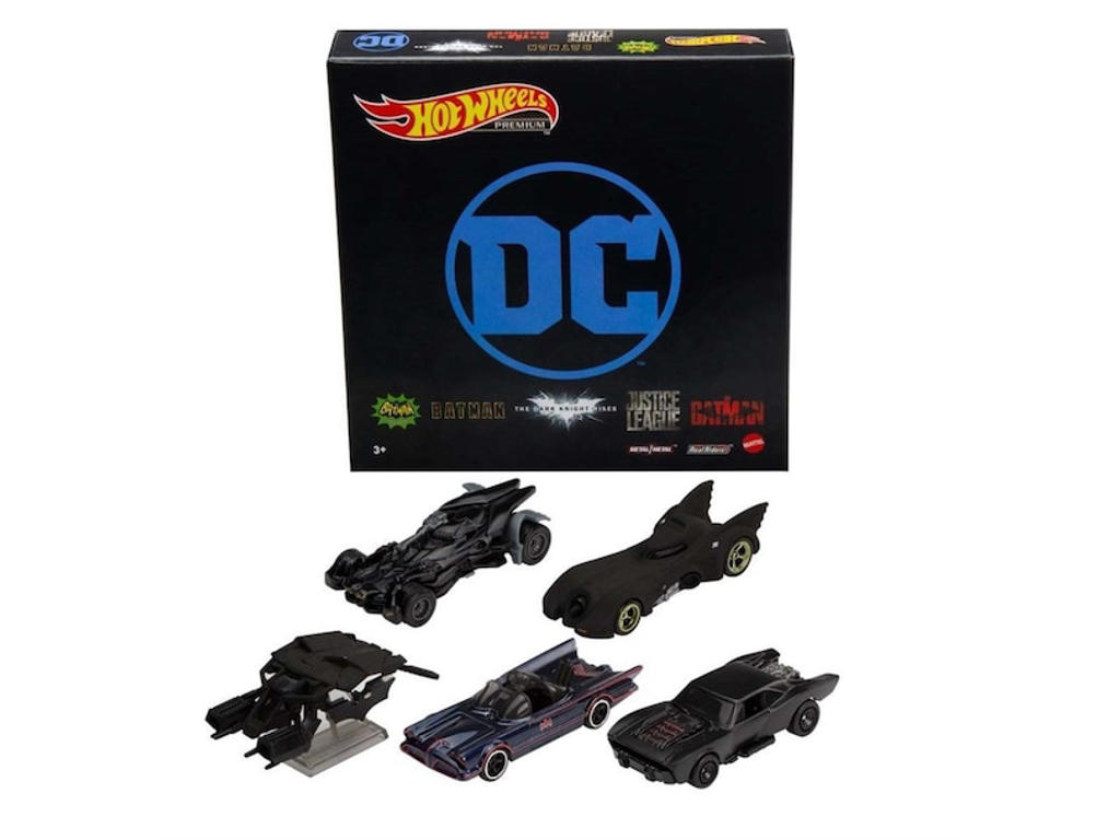 Hot Wheels Premium 1:64 Batman - Pakke med 5 biler