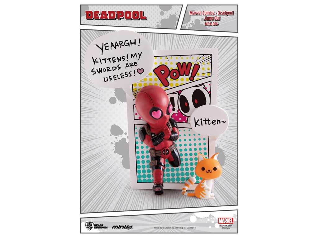 Marvel Comics Mini Egg Attack figur af Deadpool Jump Out 4th Wall på 12 cm